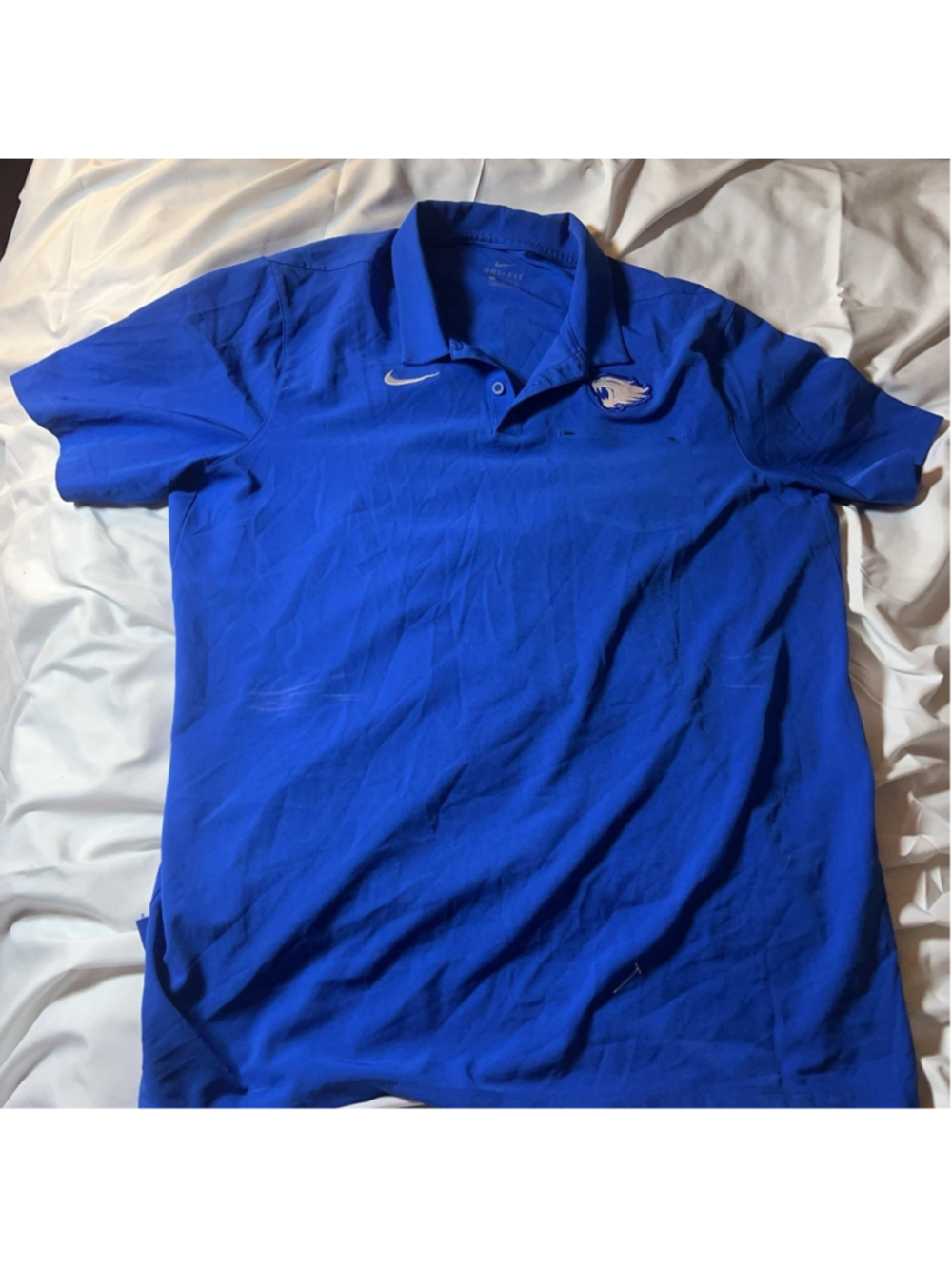 Wildcat Logo Polo Shirt Mens XL Blue Nike Dri-FIT Golf Training Top Sports